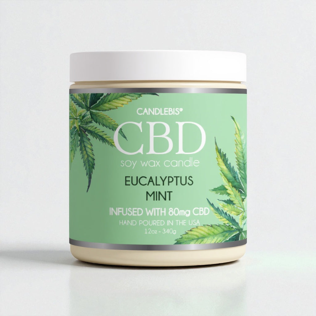 EUCALYPTUS MINT CBD CANDLE – Candlebis Candle Co