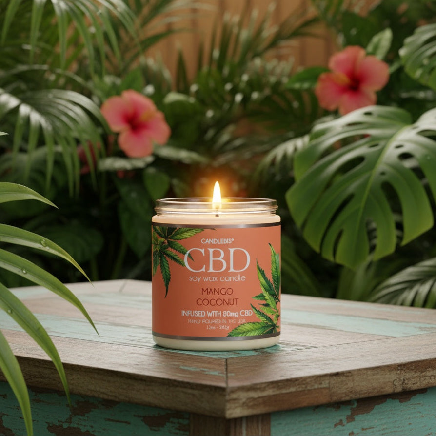 MANGO COCONUT CBD CANDLE – Candlebis Candle Co