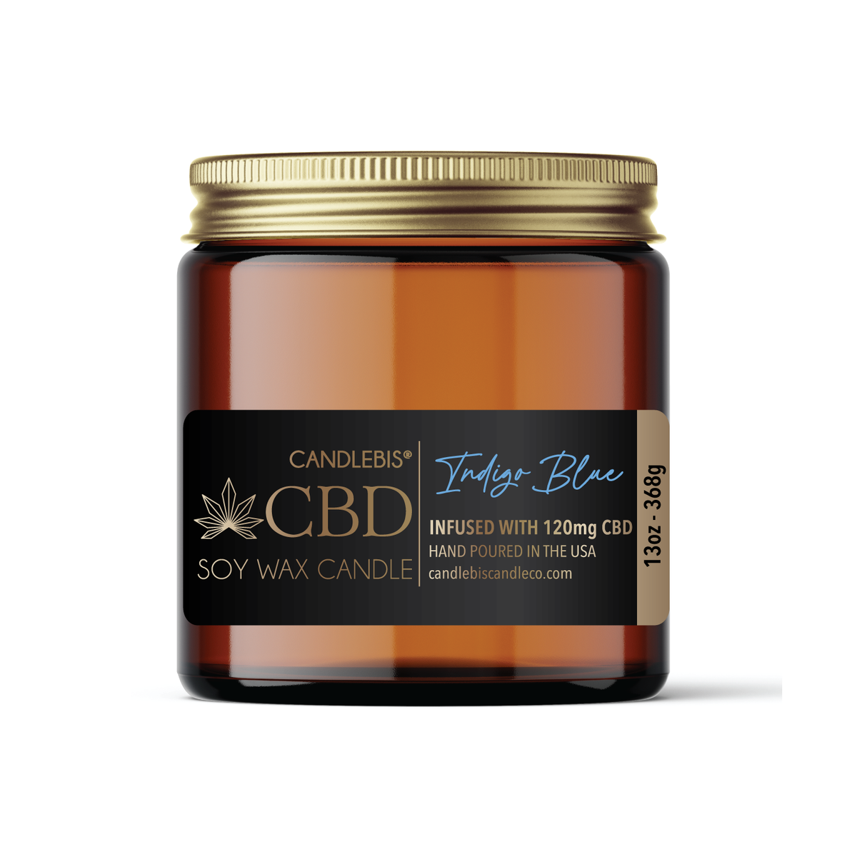 Indigo Blue 120mg CBD Candlebis Candle Co