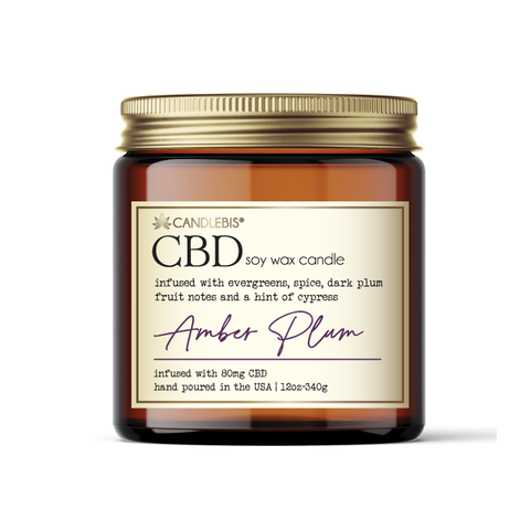 Candlebis Amber Plum CBD candle