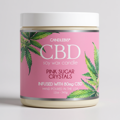 PINK SUGAR CRYSTALS CBD CANDLE